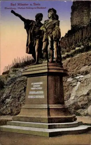 Ak Bad Münster am Stein, Ebernburg, Hutten-Sickingen-Denkmal