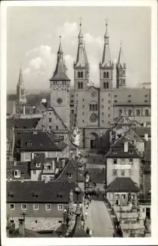 Ak Würzburg am Main Unterfranken, Blick von der Festung Marienberg