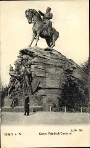 Ak Wœrth sur Sauer Woerth Wörth an der Sauer Elsass Bas Rhin, Kaiser Friedrich Denkmal