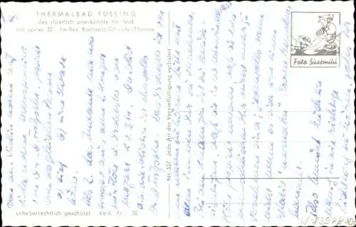 Ak Bad Füssing in Niederbayern, geologisches Blockbild, Bohrung, Thermalbad