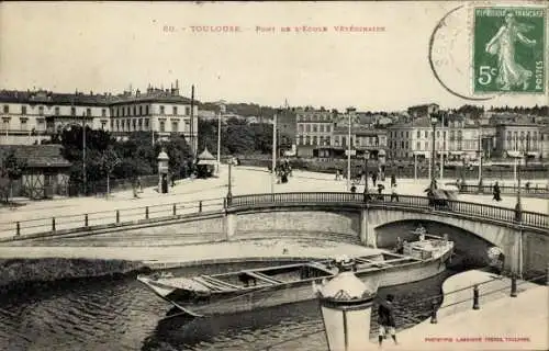 Ak Toulouse Haute Garonne, Pont de Ecole Veterinaire