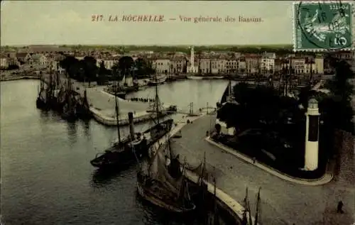 Ak La Rochelle Charente Maritime, vue generale des Bassins