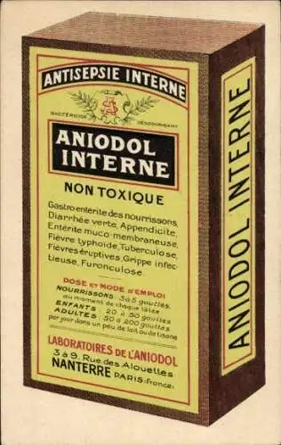 Ak Aniodol Interne, Reklame, Laboratoires de l'Aniodol, Nanterre