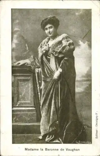 Ak Blanche Zélia Joséphine Delacroix, Baroness de Vaughan