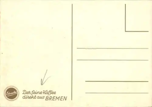 Künstler Ak Herrmann, W., Landschaft mit Gewässer, Wolken, Eduscho, Reklame