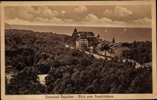 Ak Swetlogorsk Ostseebad Rauschen Ostpreußen, Gesamtansicht, Aussichtsturm