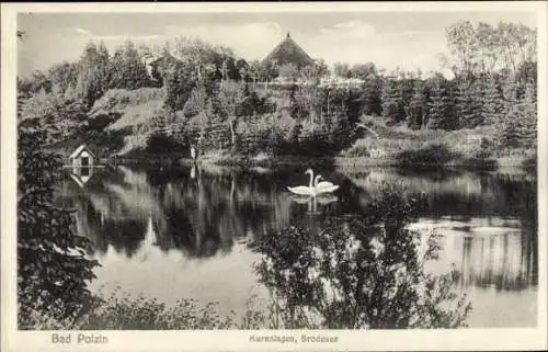 Ak Polczyn Zdrój Bad Polzin Pommern, Kuranlagen, Brodesee