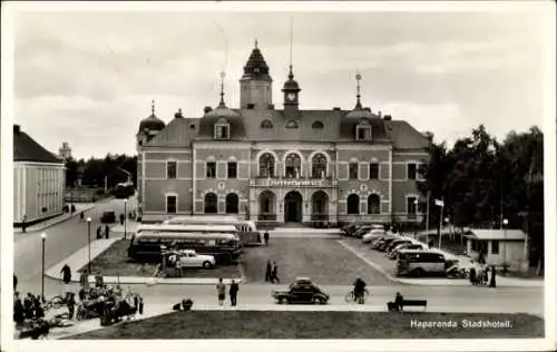 Ak Haparanda Schweden, Stadthotel, Parkplatz