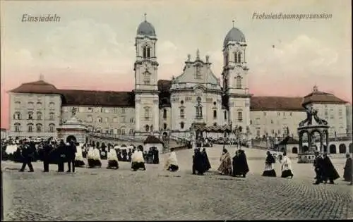 Ak Einsiedeln Kanton Schwyz Schweiz, Frohnleichnamsprozession