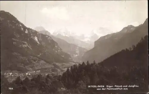 Ak Interlaken Kanton Bern Schweiz, Eiger, Mönch und Jungfrau