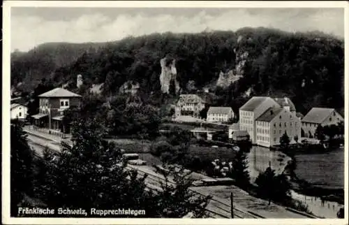 Ak Rupprechtstegen Hartenstein an der Pegnitz Mittelfranken, Teilansicht, Bahnhof