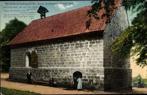 Ak Porta Westfalica in Nordrhein Westfalen, Wittekindskapelle erbaut 994