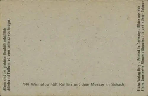 Einzel Sammelbild aus den Rialto-Constantin-Filmen "Winnetou III" und "Unter Geiern", Bild 144