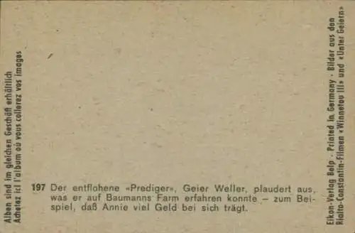 Sammelbild Karl May Szene aus Rialto-Constantin-Filmen "Winnetou III" und "Unter Geiern", Bild 197