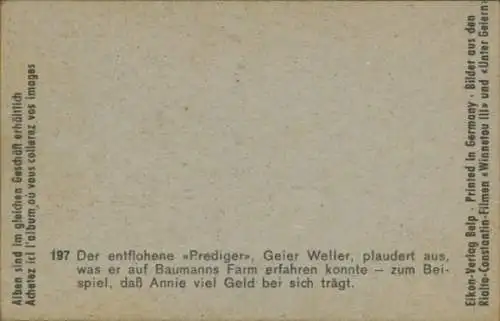 Sammelbild Karl May Szene aus Rialto-Constantin-Filmen "Winnetou III" und "Unter Geiern", Bild 197