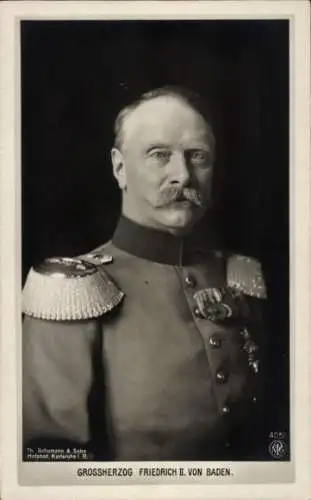 Ak Großherzog Friedrich II von Baden, Portrait, Uniform