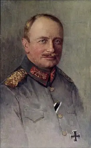 Künstler Ak König Friedrich August III. von Sachsen, Portrait, Eisernes Kreuz