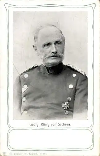 Passepartout Ak Georg, König zu Sachsen, Portrait in Uniform