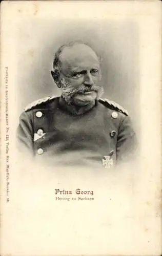 Ak Prinz Georg, Herzog zu Sachsen, Portrait in Uniform