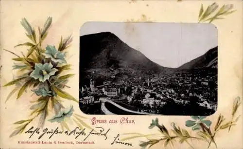 Passepartout Ak Chur Kanton Graubünden, Totalansicht