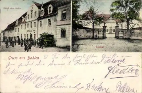 Ak Dahlen in Sachsen, Hotel zum Anker, Schloss