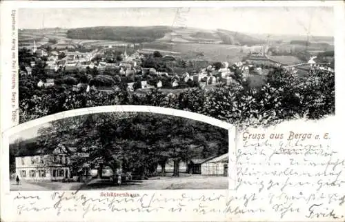 Ak Berga an der Elster, Panorama, Schützenhaus