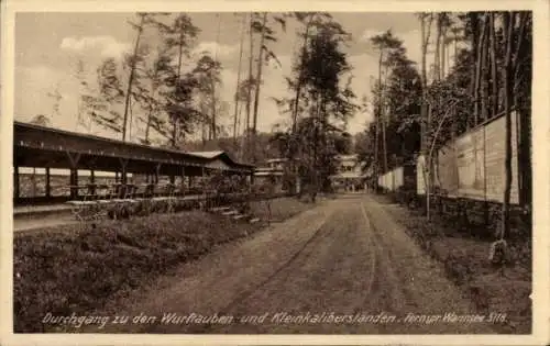 Ak Berlin Zehlendorf Wannsee, Durchgang zu den Wurftauben- und Kleinkaliberständen