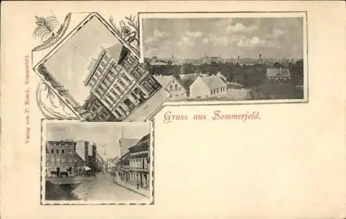 Ak Lubsko Sommerfeld in der Niederlausitz Ostbrandenburg, Gesamtansicht, Straßenpartie