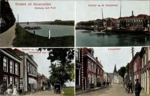 Ak Genemuiden Overijssel Niederlande, Veerweg, Pont, Oosterkaai, Westerkaai, Langstraat