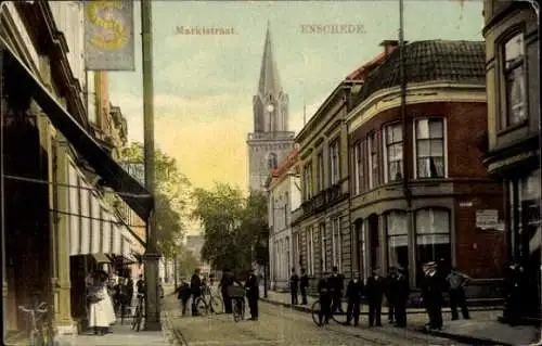 Ak Enschede Overijssel Niederlande, Marktstraat