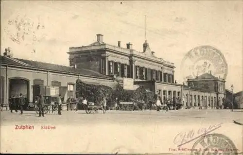 Ak Zutphen Gelderland, Bahnhof