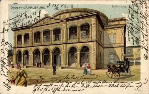 Litho Karlsruhe in Baden, Hoftheater