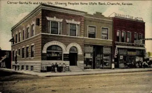 Ak Chanute Kansas USA, Manhattan Hotel, Main Street
