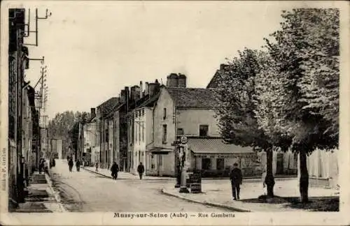 Ak Mussy-sur-Seine Aube, Rue Gambetta