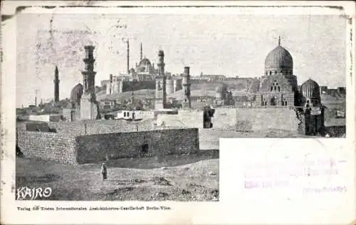 Ak Cairo Kairo Ägypten, Gesamtansicht der Stadt, Moscheen