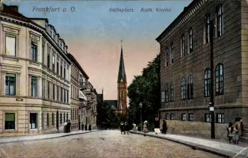 Ak Frankfurt an der Oder, Stiftsplatz, Katholische Kirche