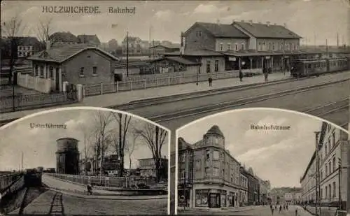 Ak Holzwickede im Ruhrgebiet, Bahnhof, Unterführung, Bahnhofstraße