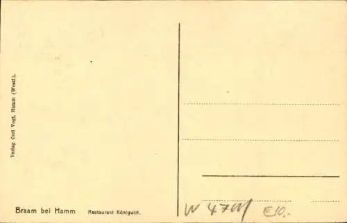 Ak Braam Ostwennemar Hamm in Westfalen, Restaurant Königwirt, Pavillon