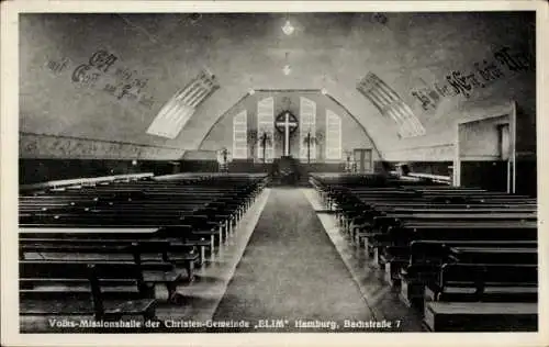 Ak Hamburg Nord Barmbek, Volksmissionshalle der Christengemeinde ELIM, Bachstraße 7