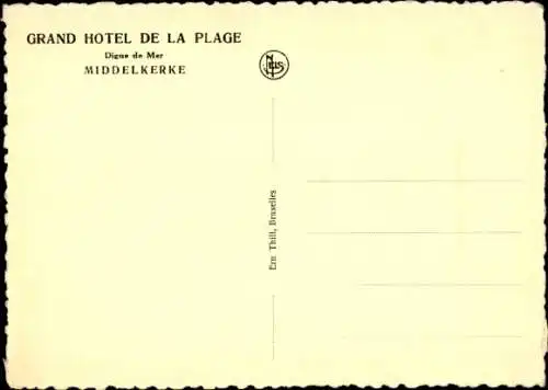 Ak Middelkerke Westflandern, Grand Hotel de la Plage, Strandsegeln