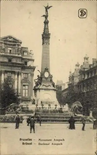 Ak Brüssel Brüssel, Denkmal Anspach