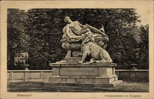 Ak Düsseldorf am Rhein, Hofgarten, Kriegerdenkmal