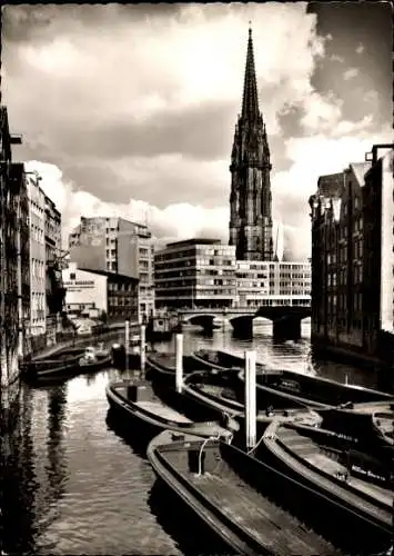 Ak Hamburg, Nikolaikirche und Nikolaifleet