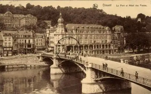 Ak Dinant Wallonien Namur, Le Pont, Hotel des Postes