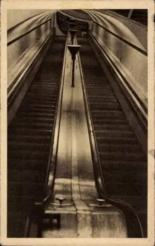 Ak Anvers Antwerpen Flandern, Tunnel pour pietons, Vue sur les escaliers roulants