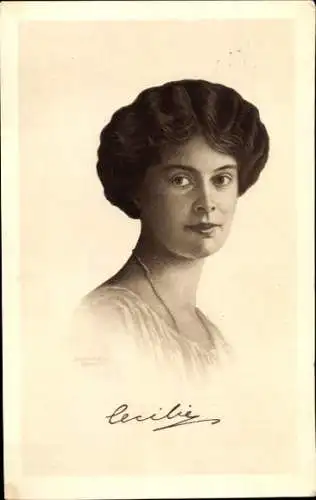 Künstler Ak Kronprinzessin Cecilie von Preußen, Portrait