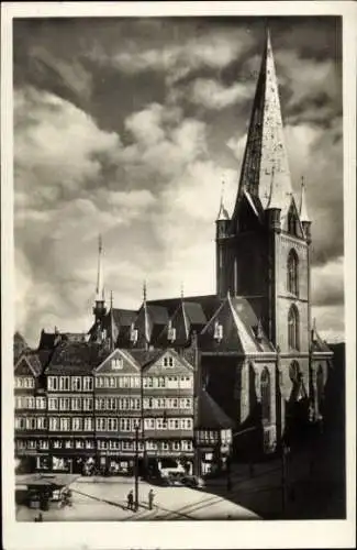 Ak Kiel, Nikolaikirche, persianische Häuser