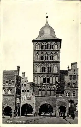 Ak Hansestadt Lübeck, Burgtor, Stadthallen-Wirtschaftsbetriebe