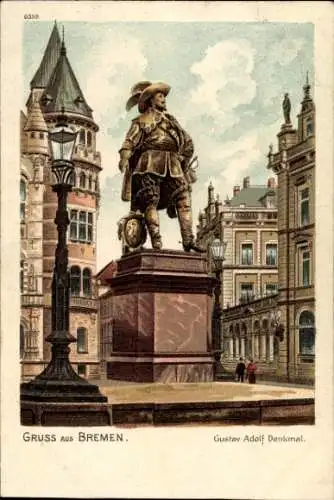 Litho Hansestadt Bremen, Gustav Adolf Denkmal