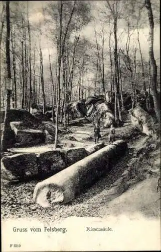 Ak Felsberg Lautertal im Odenwald, Felsenmeer, Riesensäule